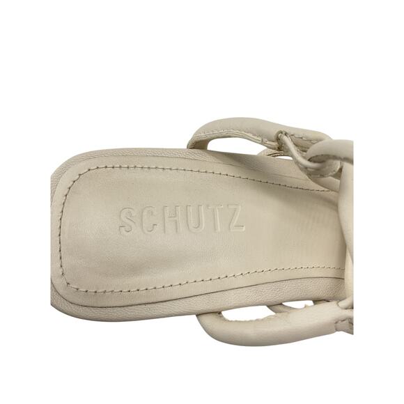 Schutz Strappy White Magdalena Wedge Sandals Size 6.5 - Picture 5 of 7
